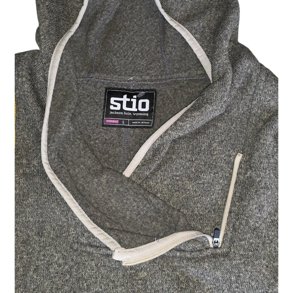 Stio Sweetwater Fleece Hoodie Thumbholes Rust Brown Large Outdoor Jacket Hiking - Picture 4 of 7